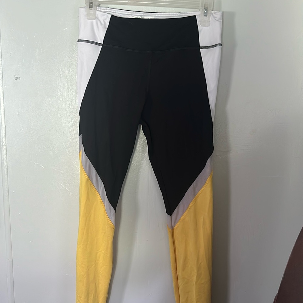 Forever 21 workout pants. Yellow, black, gray and white.